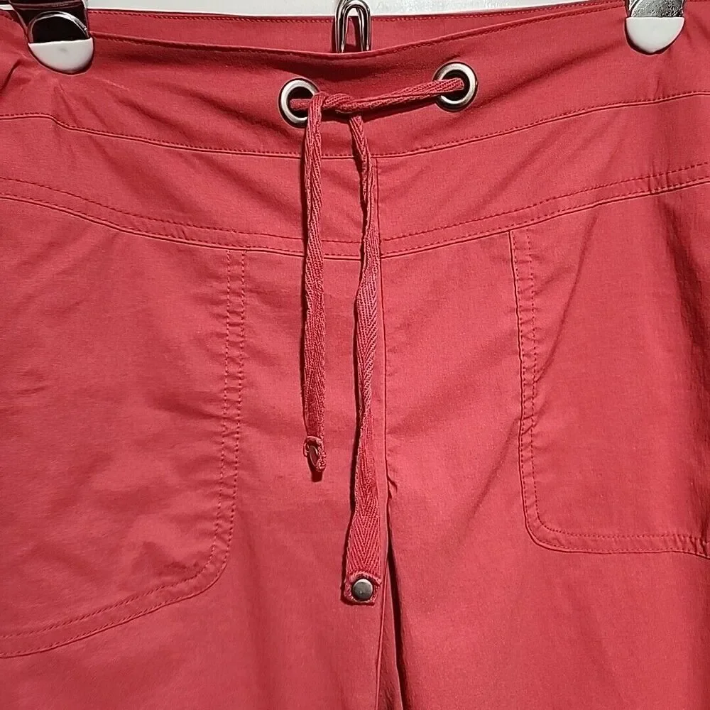 Prana Cropped Drawstring Pants in Brick Red - Picture 4 of 14